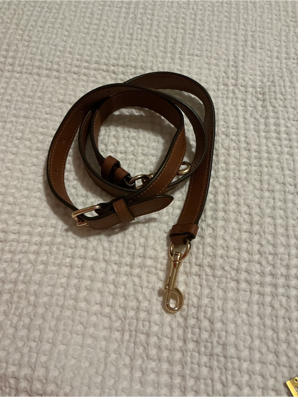 Coach Brown Leather Crossbody Strap with Gold Hardware